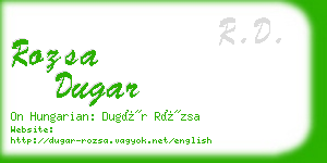 rozsa dugar business card